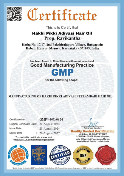 Hakki Pikki Adivasi Neelamabari Herbal Hair Oil